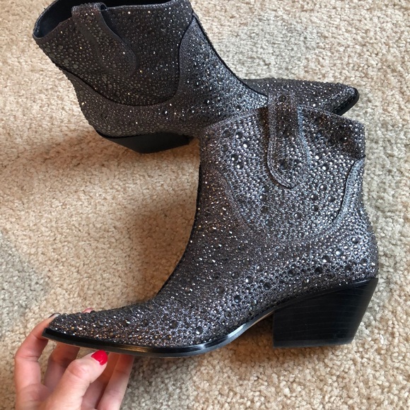 Jessica Simpson Tamira 2 pewter rhinestone boot 8 - Picture 6 of 8